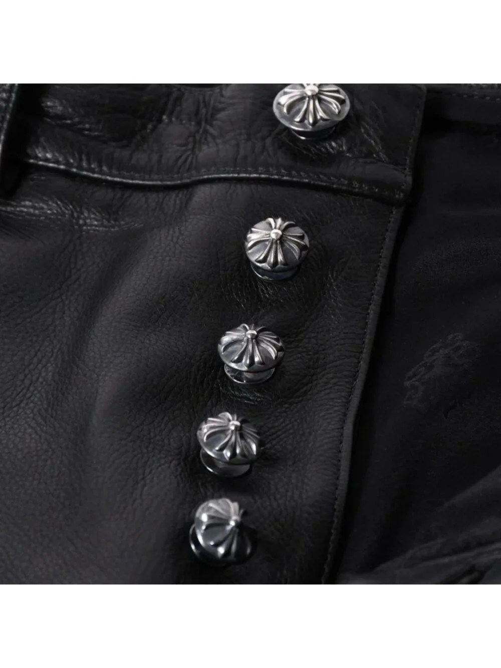 Chrome Hearts Flare Knee Pocket Leather Pants Vintage Model